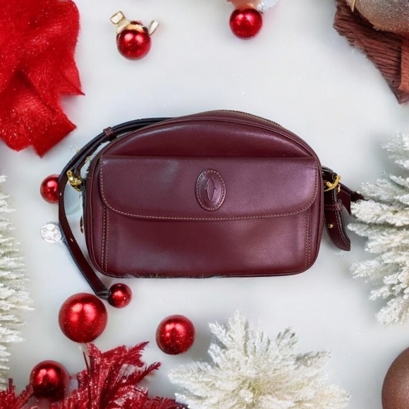 Cartier Handbags - Vintage authentic de CARTIER BORDEAUX crossbody
